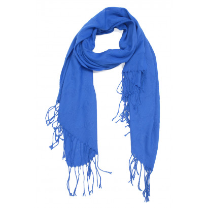 EMBROSSED PASHMINA WITH TWISTED FRINGES