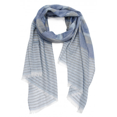 WOVEN SCARF WITH THIN AND THICK LINES