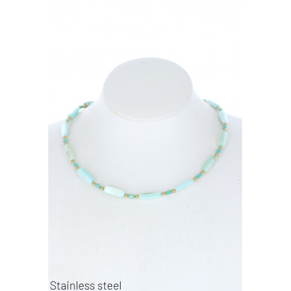 RECTANGULAR BEADS NECKLACE AND STEEL PARTS