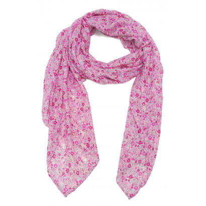 SCARF WITH LIBERTY PATTERN AND METALLIZED PRINT