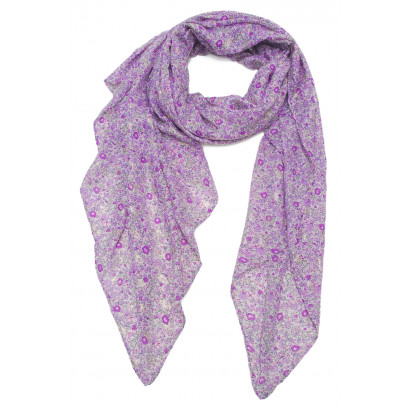 SCARF WITH LIBERTY PATTERN AND METALLIZED PRINT