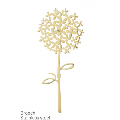 STEEL BROOCH WITH FLOWER