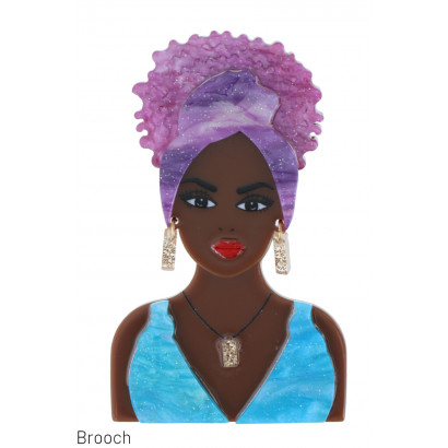 BROOCH WITH AFRICAN LADY STYLE