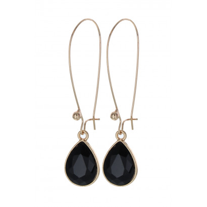 EARRINGS WITH DROP SHAPED STONE PENDANT