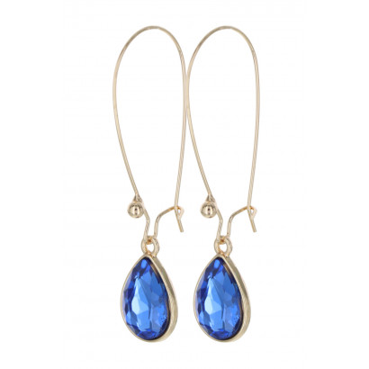 EARRINGS WITH DROP SHAPED STONE PENDANT