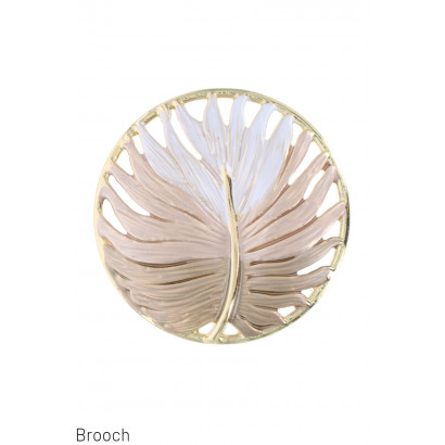 BROOCH ROUND SHAPE WITH LEAVES