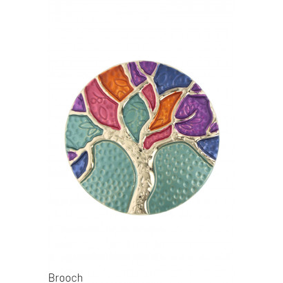 BROOCH ROUND SHAPE WITH TREE