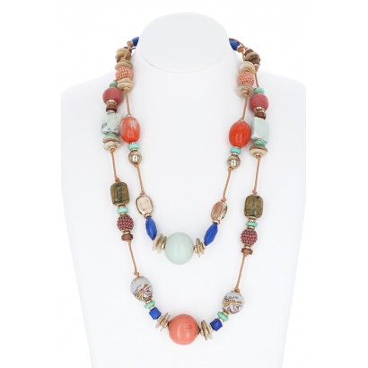 NECKLACE MULTI BEADS AND...