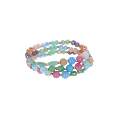 ELASTIC BRACELET WITH FACETED BEADS