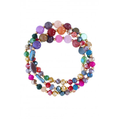 ELASTIC BRACELET WITH FACETED BEADS
