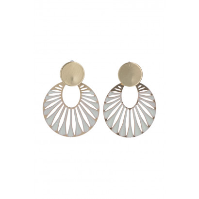 EARRINGS ROUND SHAPE & COLORED STRIPES