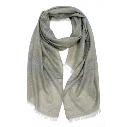 WOVEN SCARF WITH THIN LINES AND LUREX