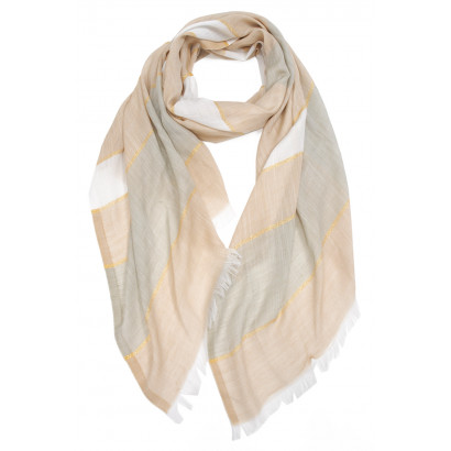 WOVEN SCARF WITH THICK LINES AND LUREX