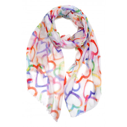 SCARF PRINTED HEARTS