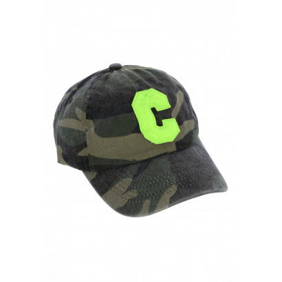 CAP WITH CAMOUFLAGE PATTERN AND C EMBROIDERY