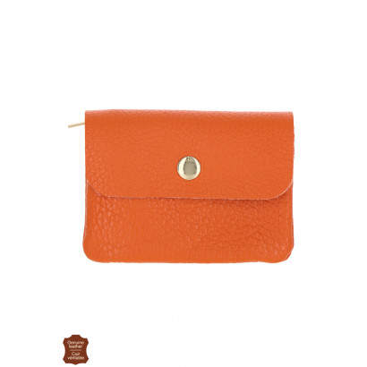 LEATHER PURSE IN SOLID COLOR