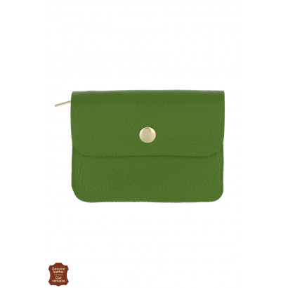 LEATHER PURSE IN SOLID COLOR