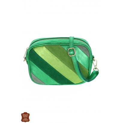 ROSIE, SAC BANDOULIÈRE CUIR BRILLANT, EF. PATCHWOR