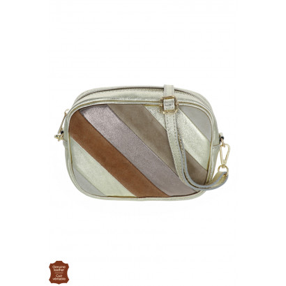 ROSIE, SAC BANDOULIÈRE CUIR BRILLANT, EF. PATCHWOR