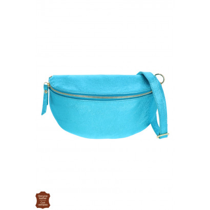 CÉLIA, WAIST SHINY LEATHER BAG IN SOLID COLOR