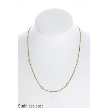 STAAL KETTING MET STRASS...
