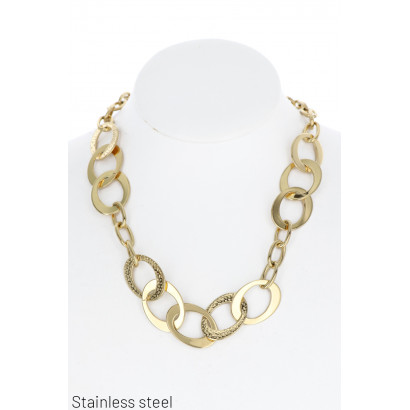 ST. STEEL OVAL LINK NECKLACE