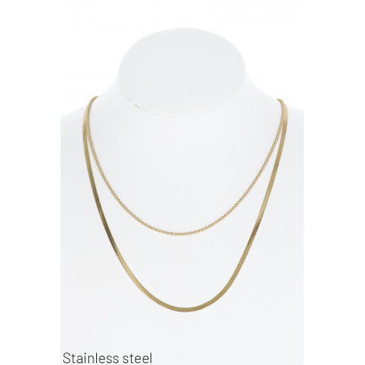 2 ROWS STEEL NECKLACE,...