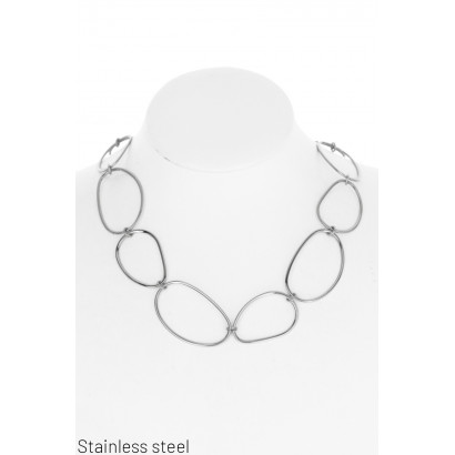 STAINL.STEEL NECKLACE WITH RINGS PENDANT