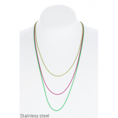 3 ROWS STEEL NECKLACE