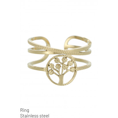 RING STAINLESS STEEL WITH TREE OF LIFE