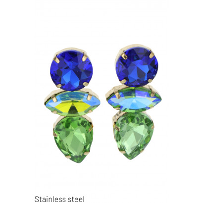 EARRINGS WITH RHINESTONES DIFFERENT SHAPE