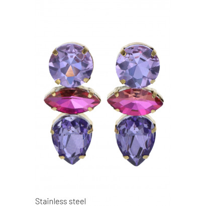 EARRINGS WITH RHINESTONES DIFFERENT SHAPE