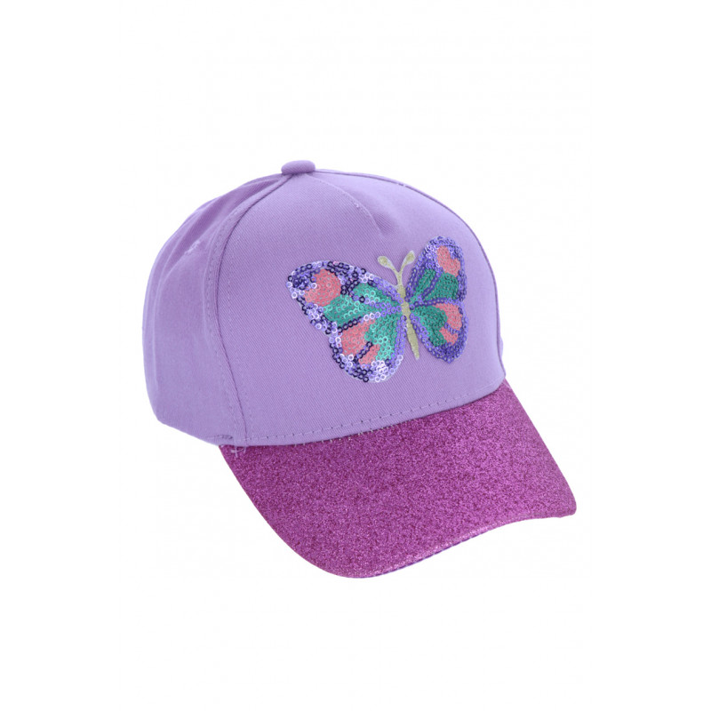 CAP FOR KIDS WITH BUTTERFLY, SEQUINS AND GLITTERS