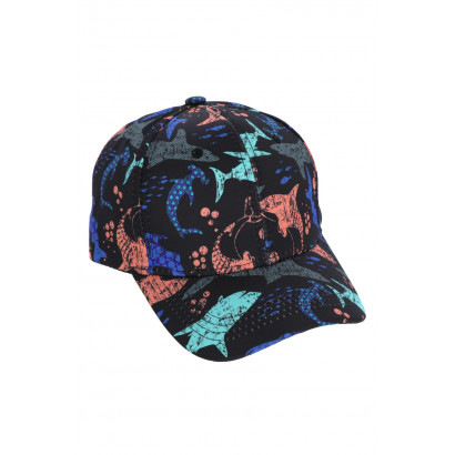 CAP FOR KIDS WITH SHARKS PATTERN