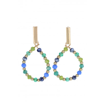 BOUCLES D'OREILLE PENDENT. FORME DE GOUTTE, STRASS