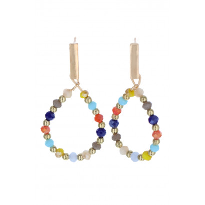 BOUCLES D'OREILLE PENDENT. FORME DE GOUTTE, STRASS