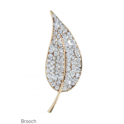 BROOCH WITH LEAF AND...