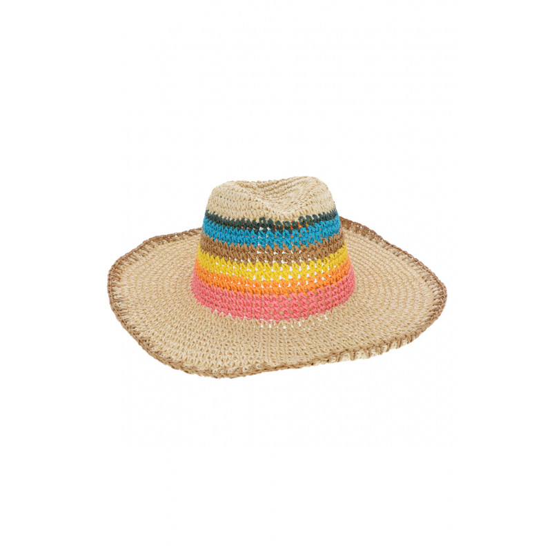 CROCHETED SUNBONNET WITH COLORED LINES