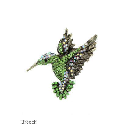 BROCHE AVEC OISEAU ET STRASS