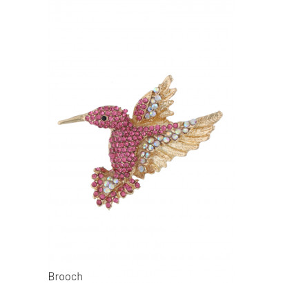 BROCHE AVEC OISEAU ET STRASS