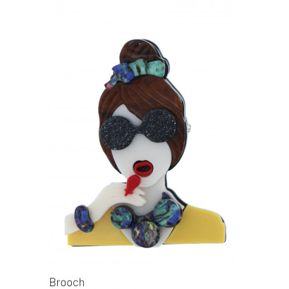 BROOCH WITH LADY WITH SUNGLASSES, JEWELLERY