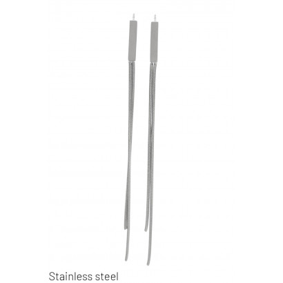 STEEL EARRINGS, RECTANGULAR...