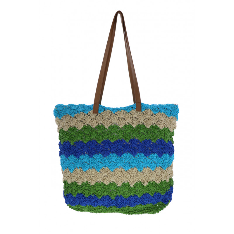 CROCHETED TOTE BAG WITH GEOMETRIC PRINT