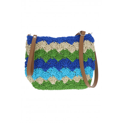 CROCHETED SHOULDER BAG WITH GEOMETRIC PATTERN