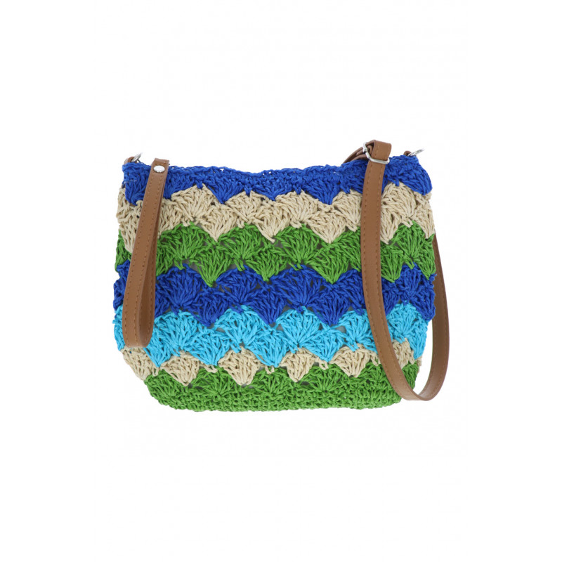 SAC A BANDOULIERE CROCHETE AVEC IMPRI. GÉOMÉTRIQUE