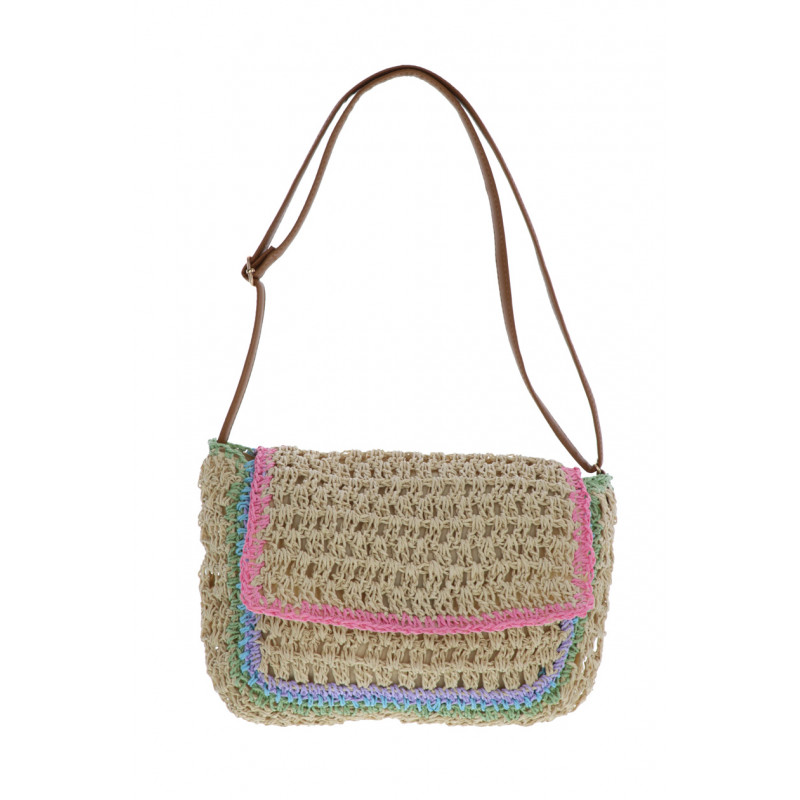 CROCHETED SHOULDER BAG WITH FLAP