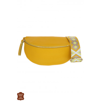 CÉLINA, WAIST LEATHER BAG, SOLID COLOR, WEBBING