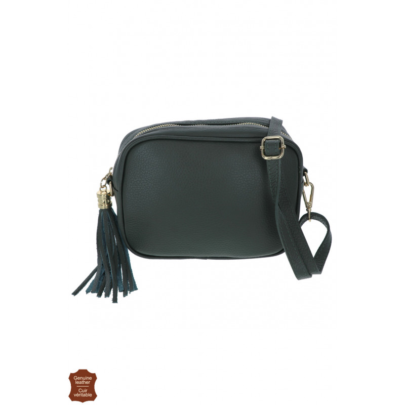 CAMILLE, LEATHER SADDLE BAG, FRONT POCKET