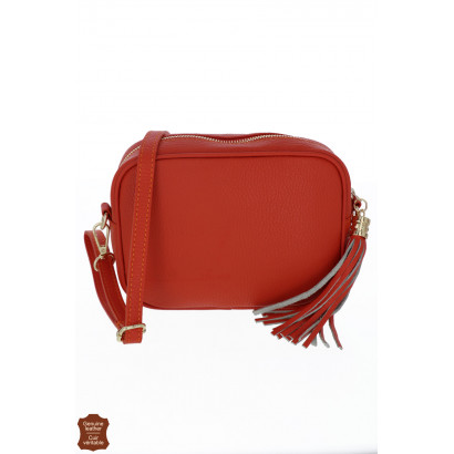 CAMILLE, LEATHER SADDLE BAG, FRONT POCKET