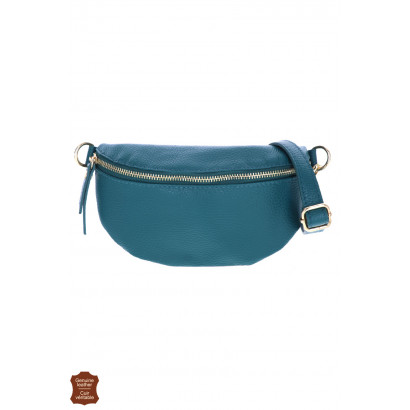 CLARA, SAC BANANE EN CUIR DE COULEUR UNIE